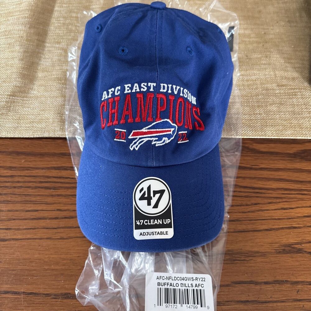 Buffalo Bills AFC East Champions NFL Team Clean Up Adjustable Blue Hat by '47